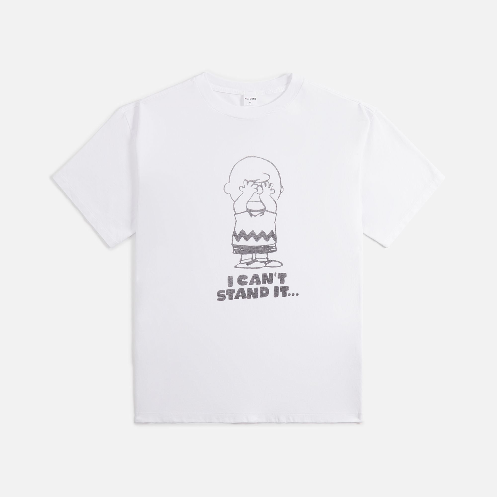 ReDone Peanuts Can't Stand Tee - Optic White sold by Kith