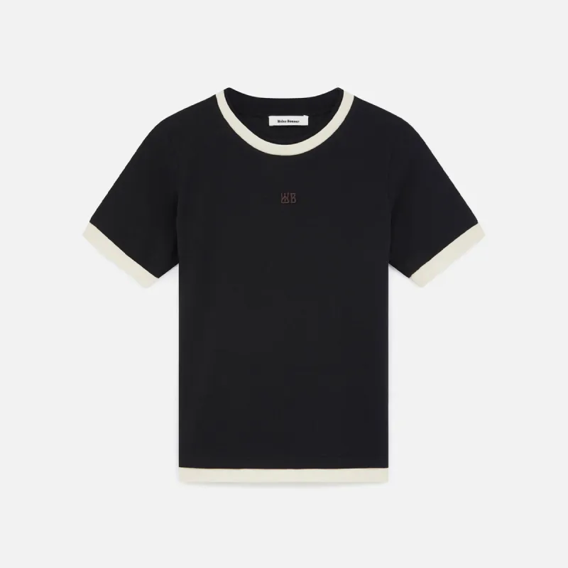 Wales Bonner Horizon Tee - Jersey Black sold by Kith