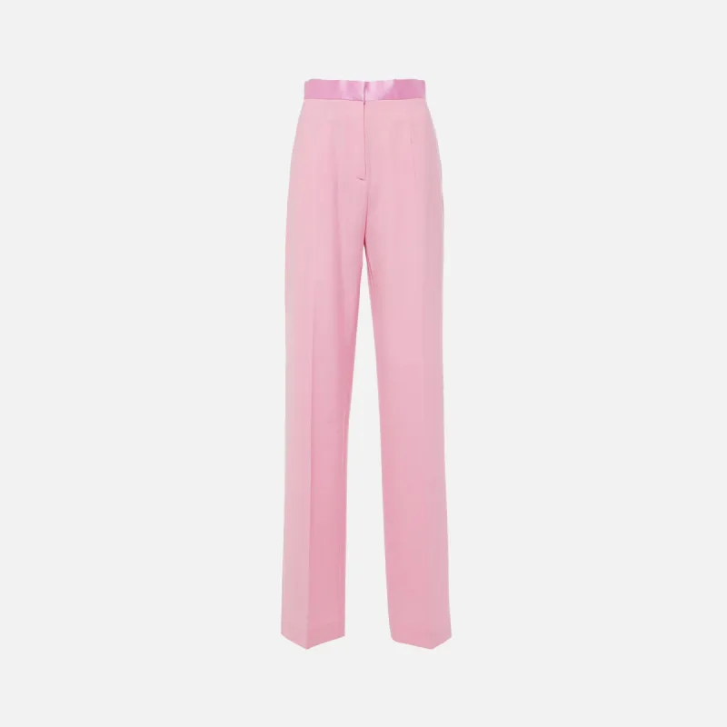 Nensi Dojaka Tailored Leg Trousers With Satin Waistband - Pink sold by Kith