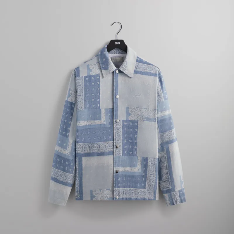 Kith Washed Paisley Coaches Jacket -  Light Indigo sold by Kith