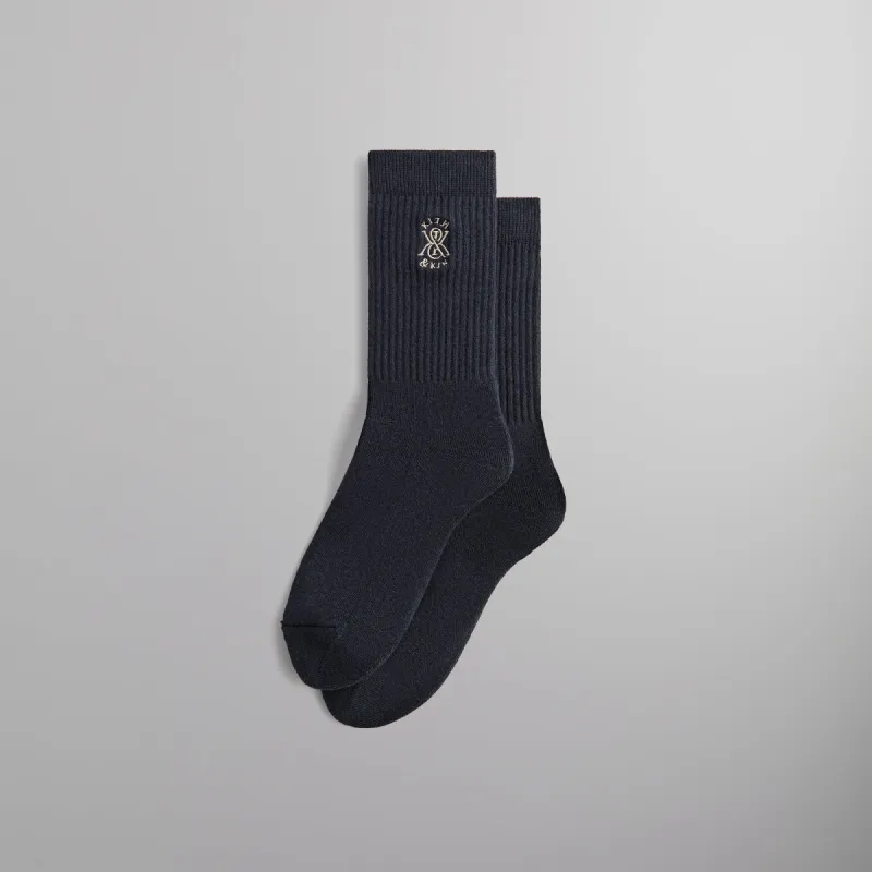 Kith Crest Socks - Ink sold by Kith
