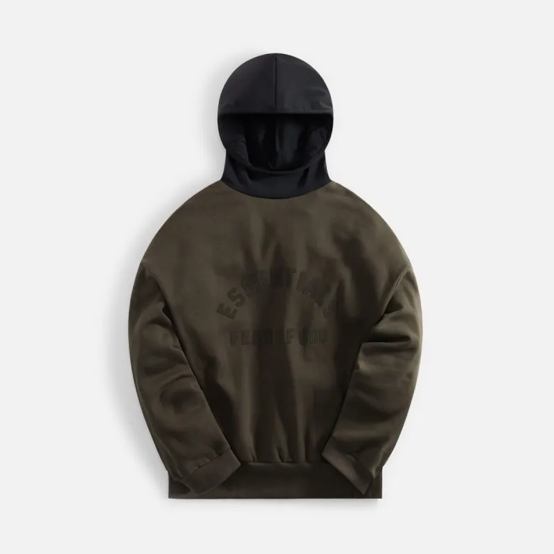 Essentials Nylon Fleece Hoodie - Ink / Jet Black sold by Kith