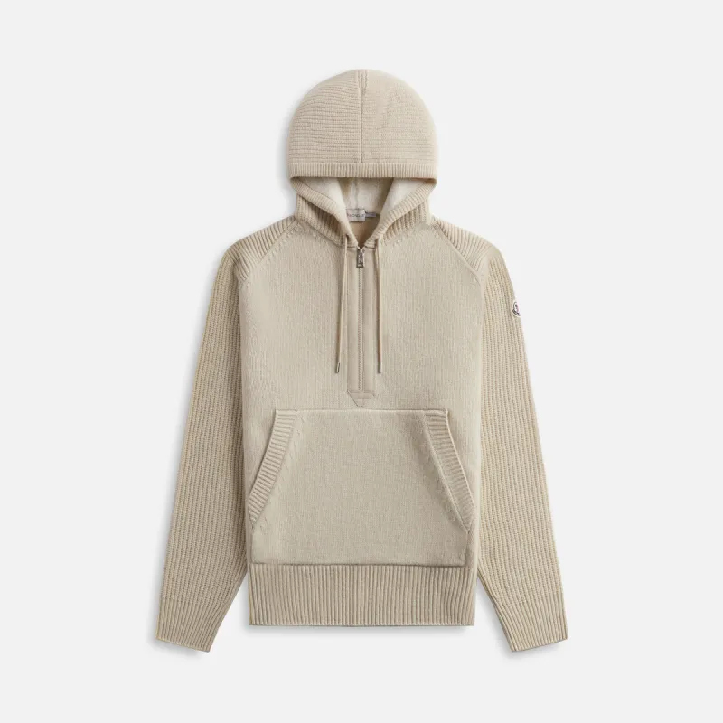 Moncler Wool Cashmere Hoodie - Stone sold by Kith