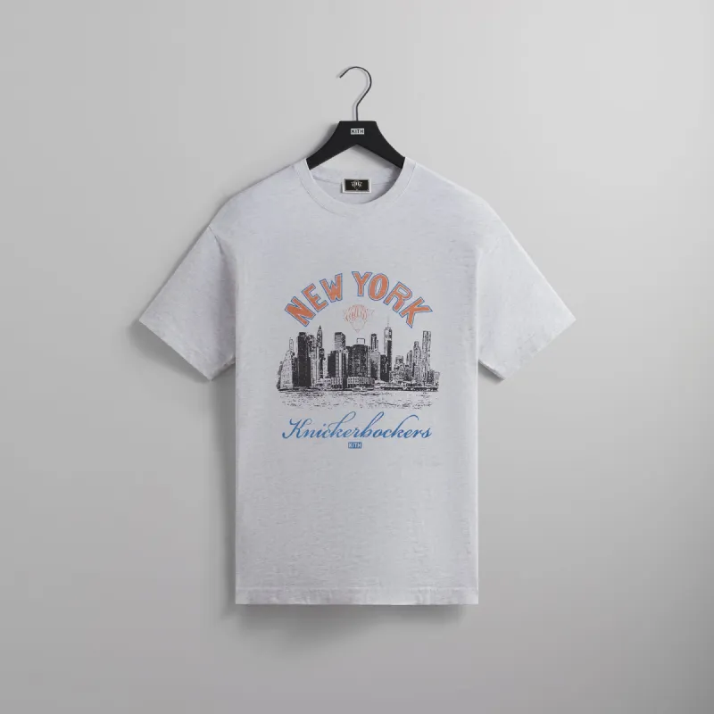 Kith for the New York Knicks Skyline Vintage Tee - Light Heather Grey sold by Kith