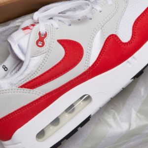 Nike Air Max 1 `86 OG - White / University Red / Neutral Grey sold by Kith