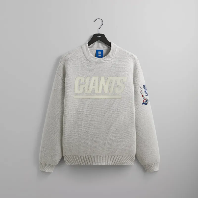 Kith for the NFL: Giants Chunky Cotton Sweater - Light Heather Grey sold by Kith