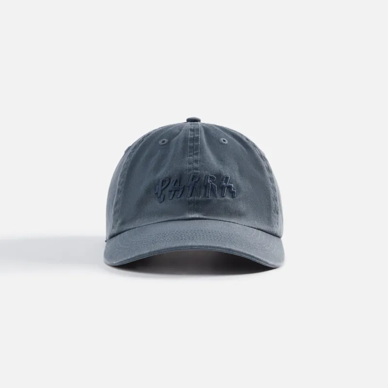by Parra Shocker Logo 6 Panel Cap - Blue sold by Kith