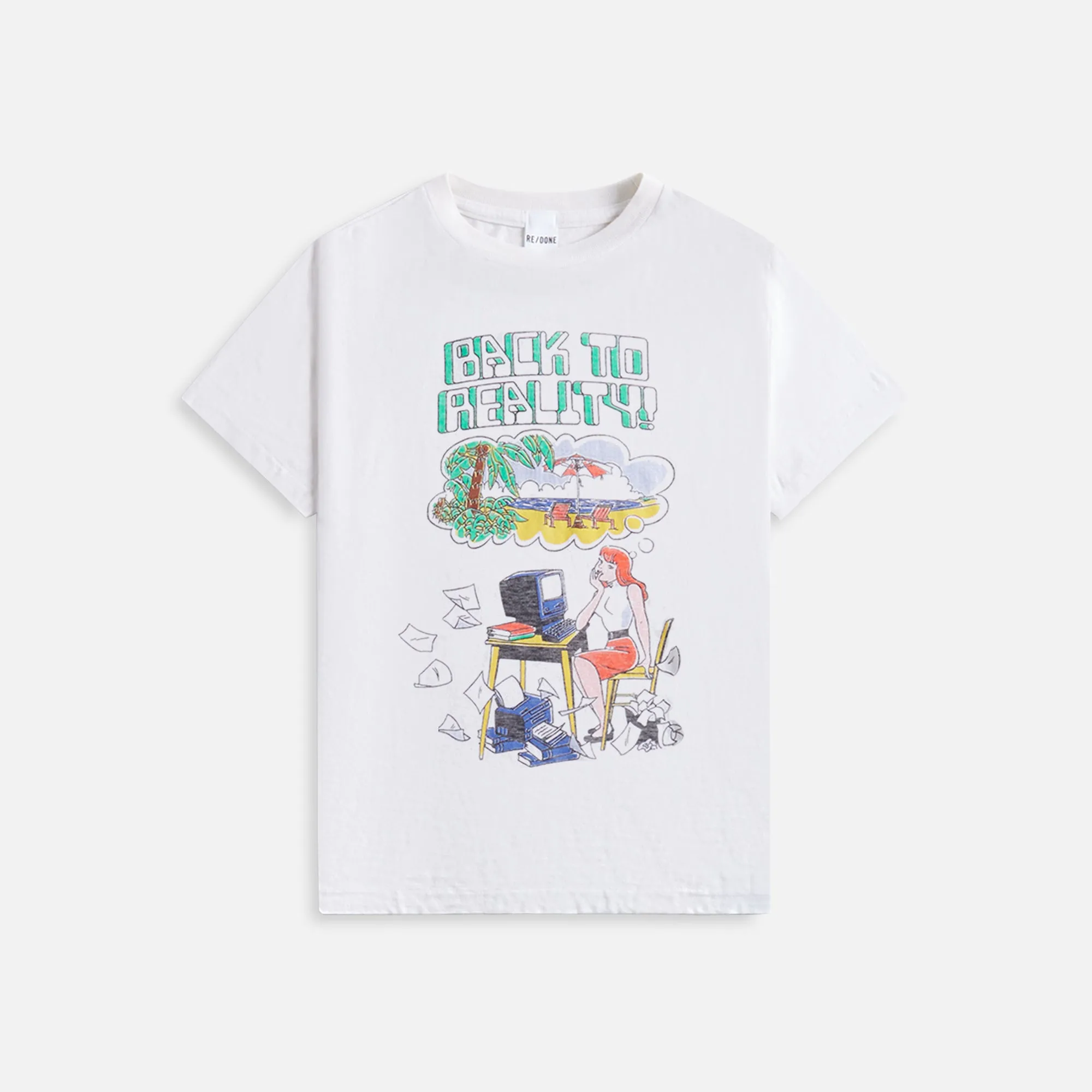 ReDone Back to Reality Classic Tee - Vintage White sold by Kith