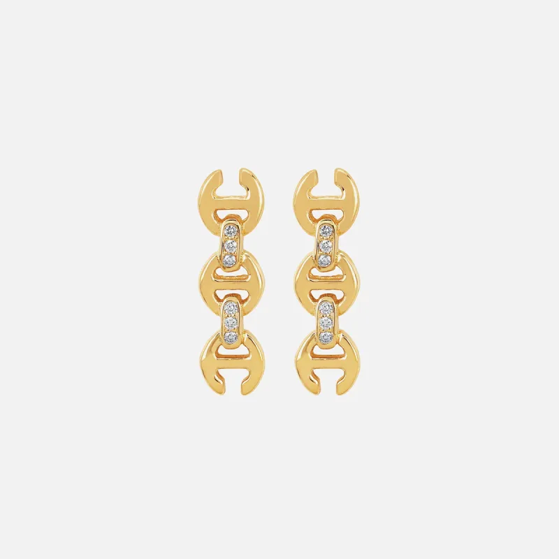 Hoorsenbuhs 3MM Toggle Stud Earrings with Diamonds - Yellow made by Kith