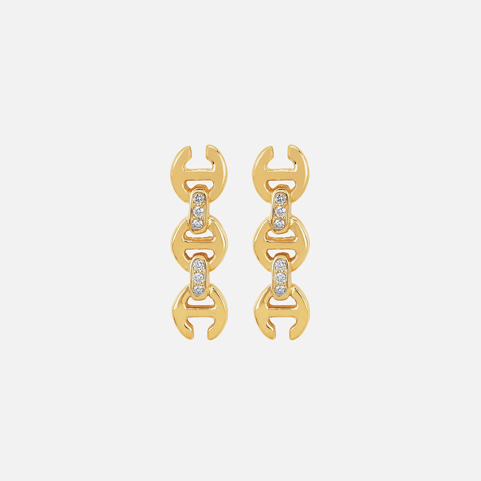 Hoorsenbuhs 3MM Toggle Stud Earrings with Diamonds - Yellow sold by Kith