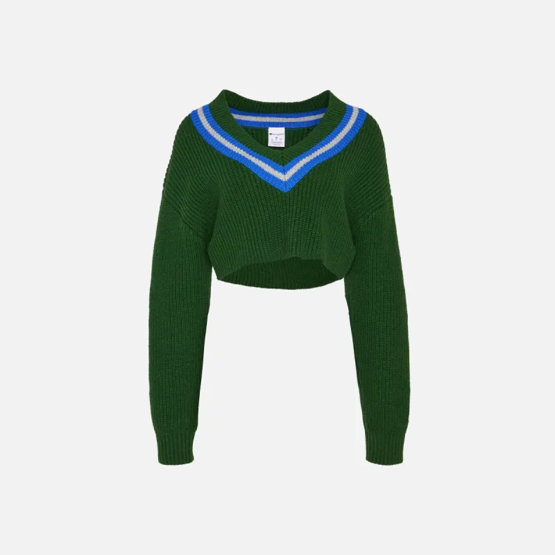 GUIZIO x Champion Crop Rib Knit Pullover - Green sold by Kith