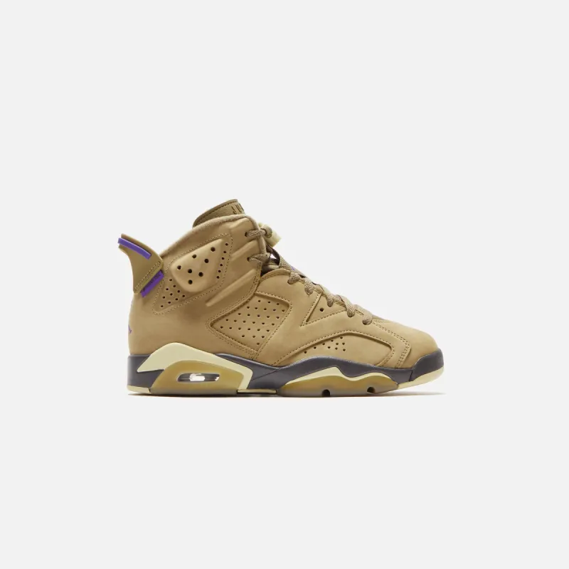 Jordan WMNS Air Jordan 6 Retro - Kelp / Team Gold / Shadow Brown / Court Purple sold by Kith