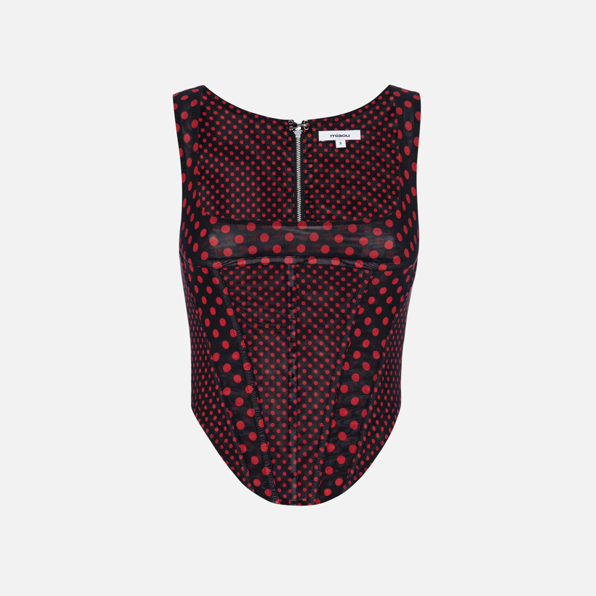 Miaou Campbell Polka Dot Corset - Black sold by Kith