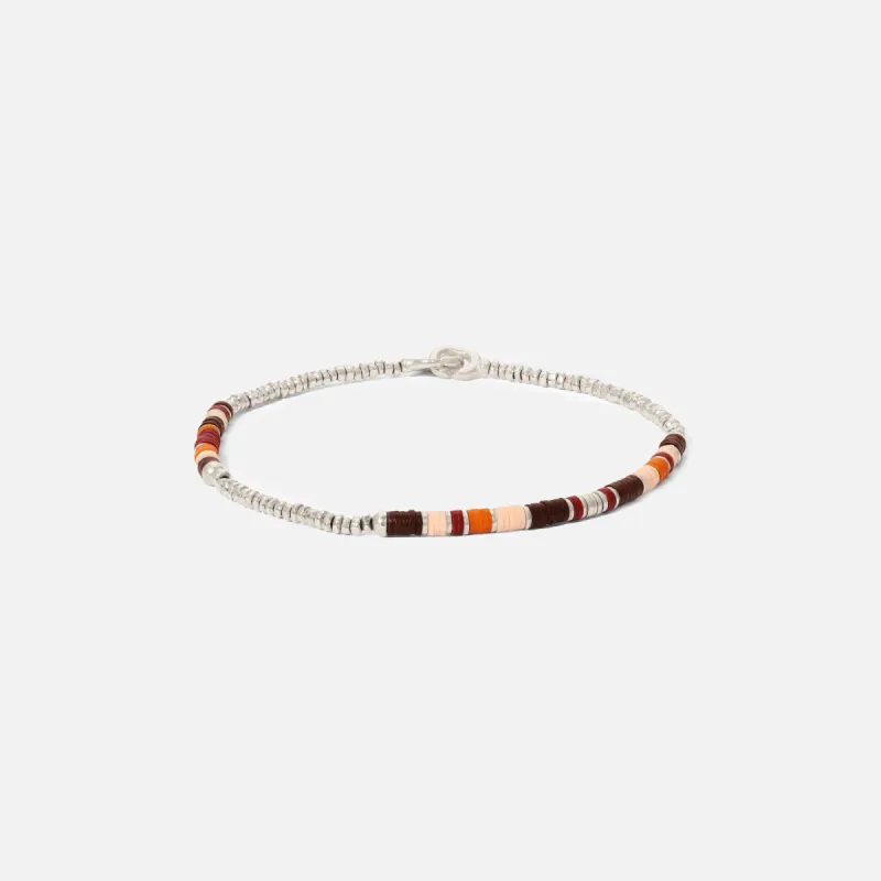 Maor Shine #4 Bracelet in Brown Pattern Beads with Sterling Silver Beads - Silver / Brown sold by Kith