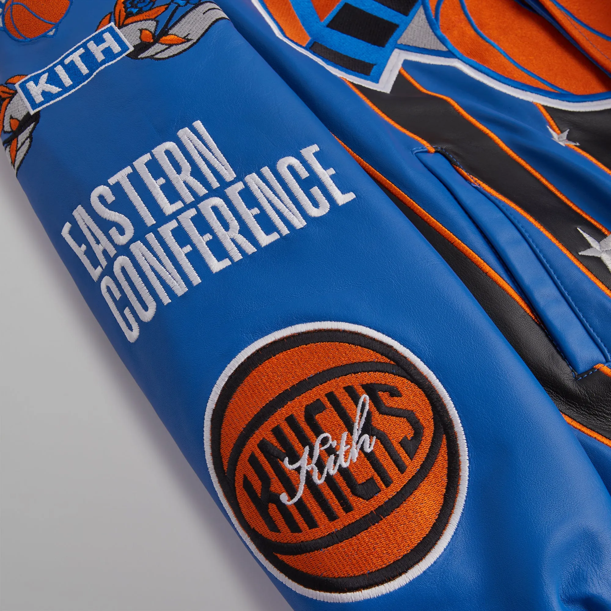 Kith & Jeff Hamilton for the New York Knicks Leather Varsity Jacket - Black sold by Kith product image thumbnail 5