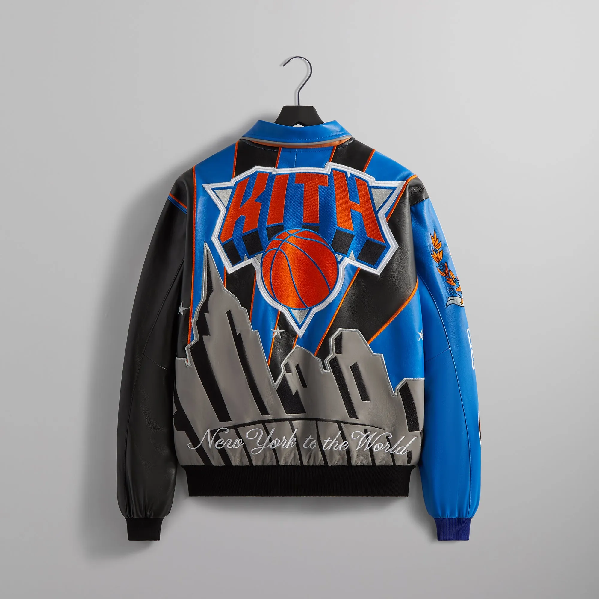 Kith & Jeff Hamilton for the New York Knicks Leather Varsity Jacket - Black sold by Kith product image thumbnail 2