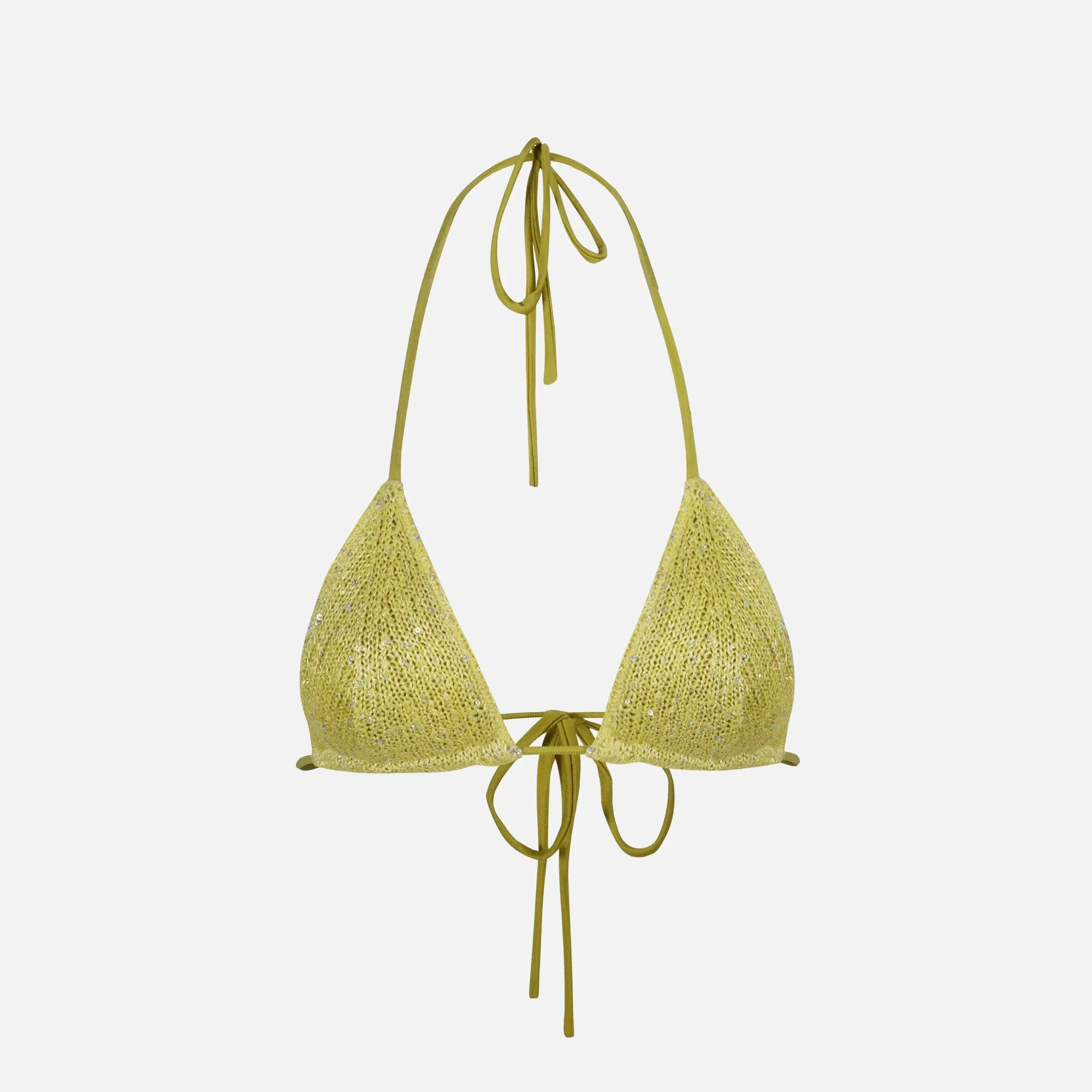 Asta Resort Lio Bikini Top - Chartreuse Sequin sold by Kith