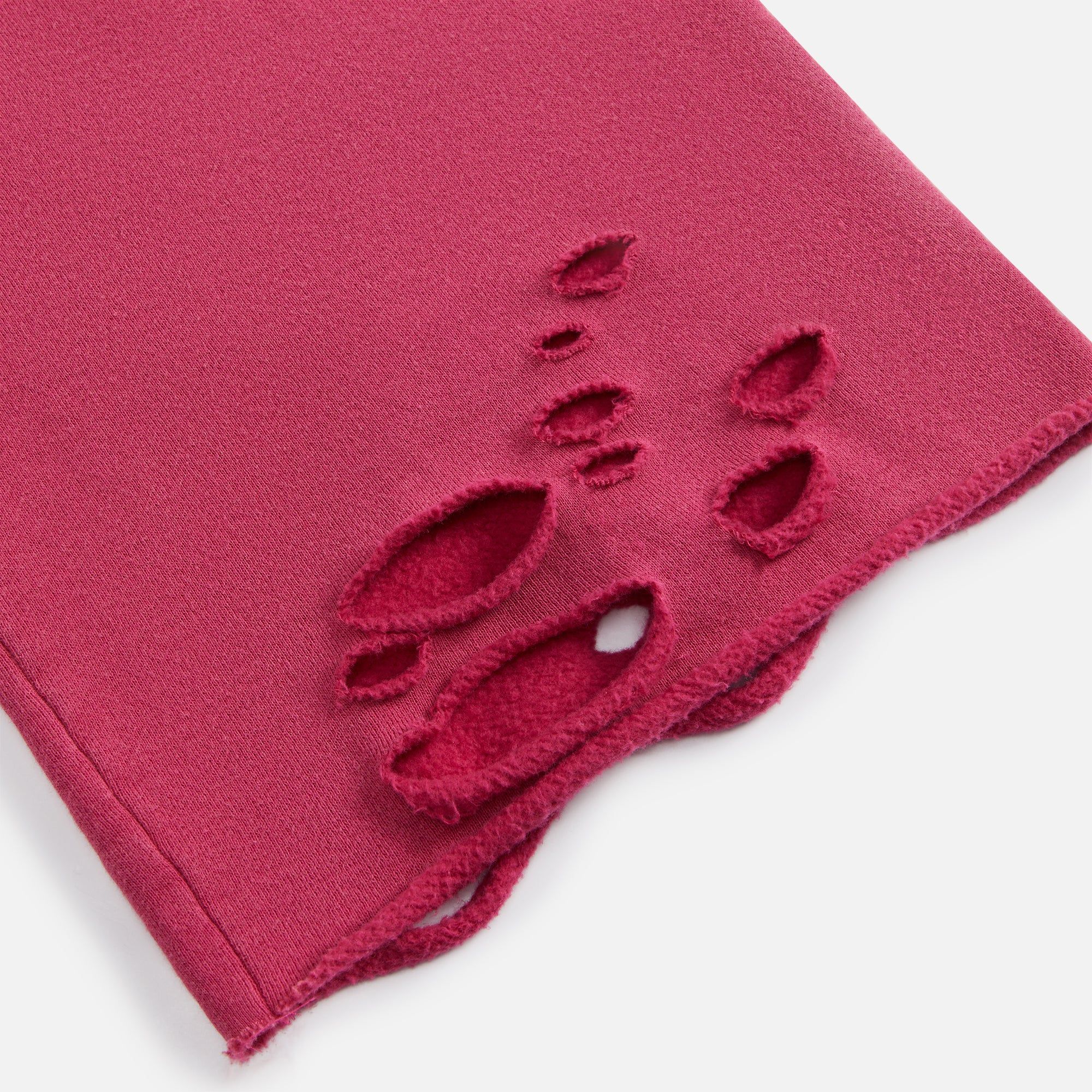R13 Cropped Pleated Wide Leg Sweatpant with Shredded - Hot Pink sold by Kith product image thumbnail 5
