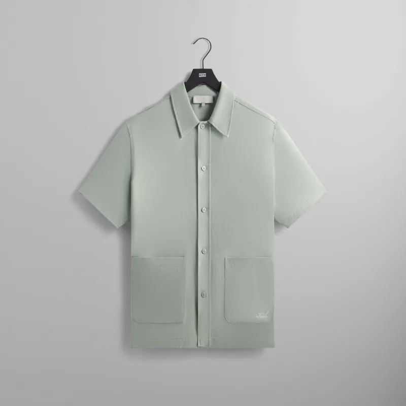 Kith Silk Cotton Boxy Collared Overshirt - Brine sold by Kith