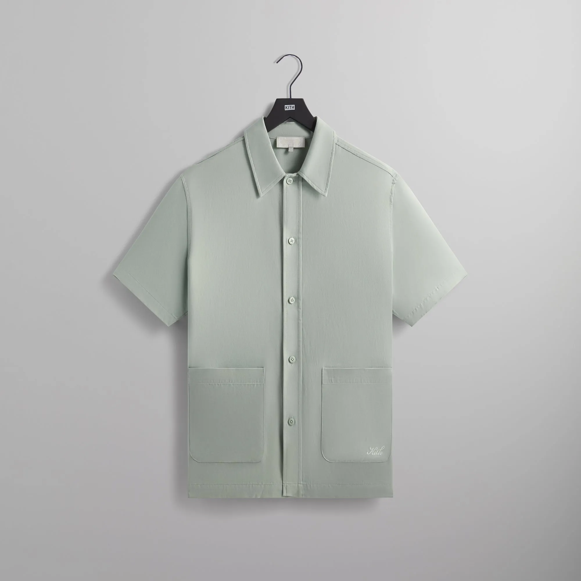 Kith Silk Cotton Boxy Collared Overshirt - Brine sold by Kith