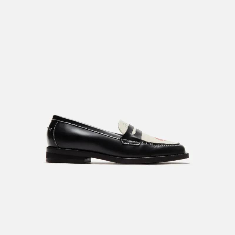 DUKE + DEXTER WMNS Kiss Penny Loafer - Black / White sold by Kith
