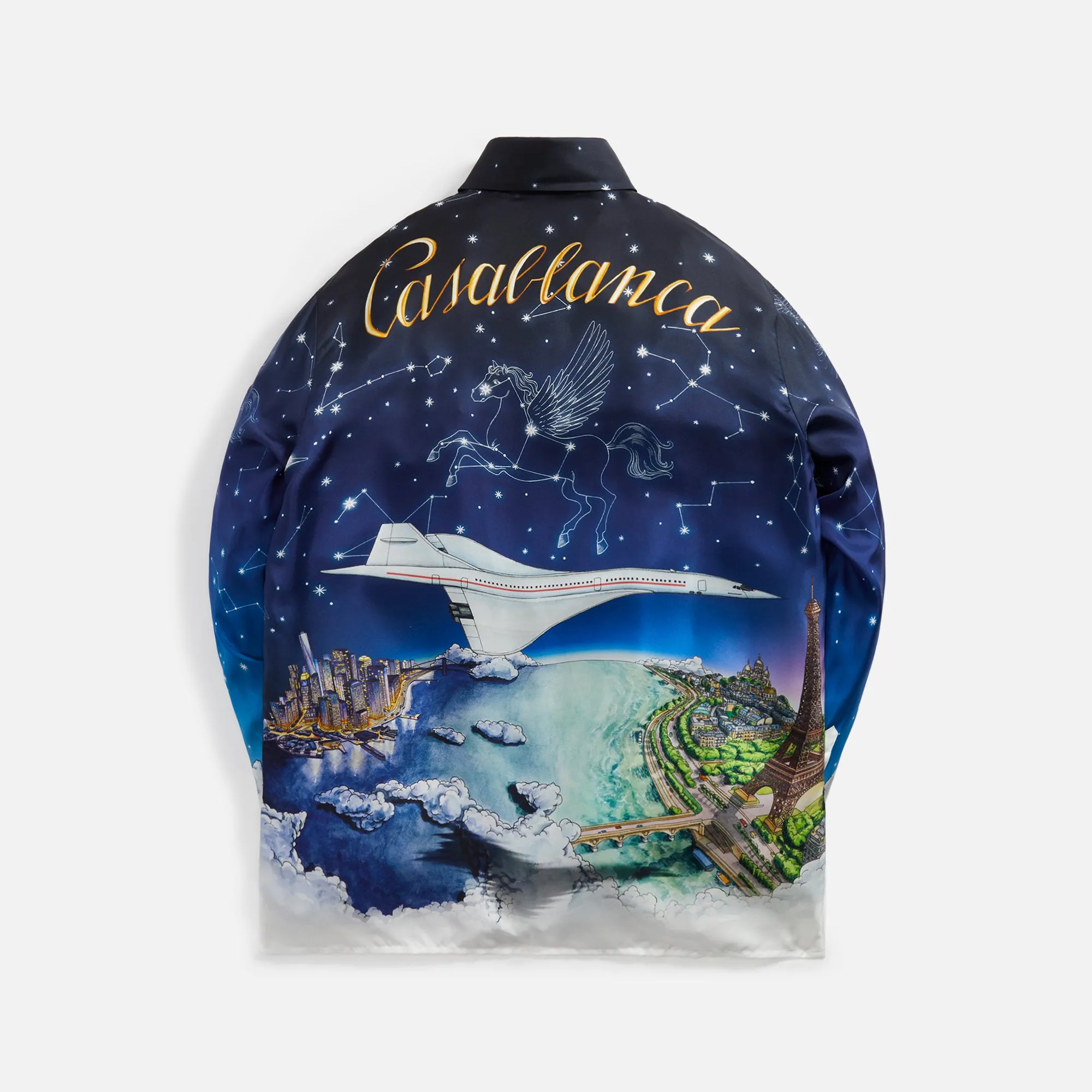 Casablanca Vol de Nuit Long Sleeve Twill Silk Shirt - Blue sold by Kith product image thumbnail 2