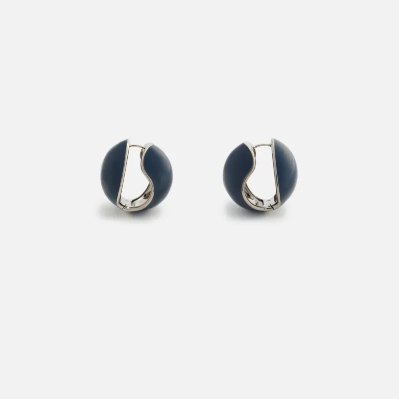 Coperni Logo Earrings - Navy sold by Kith