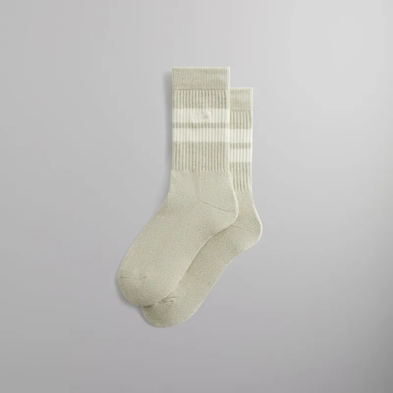 Kith Stripe Crew Socks With Script Embroidery - Region sold by Kith