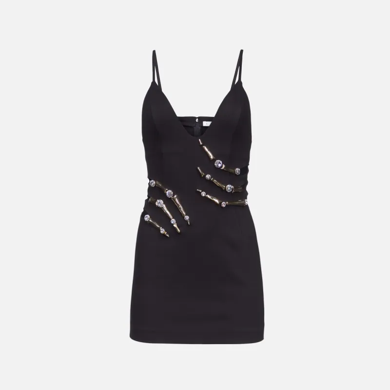Area Crystal Claw Cutout Mini Dress - Black sold by Kith