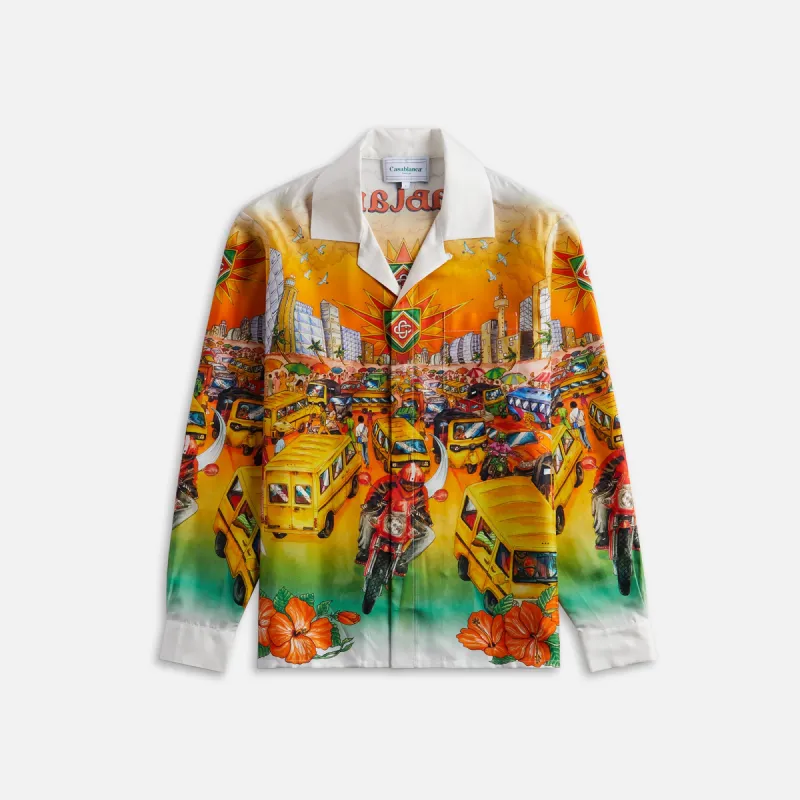 Casablanca Cuban Collar Long Sleeve Shirt - Traffic sold by Kith