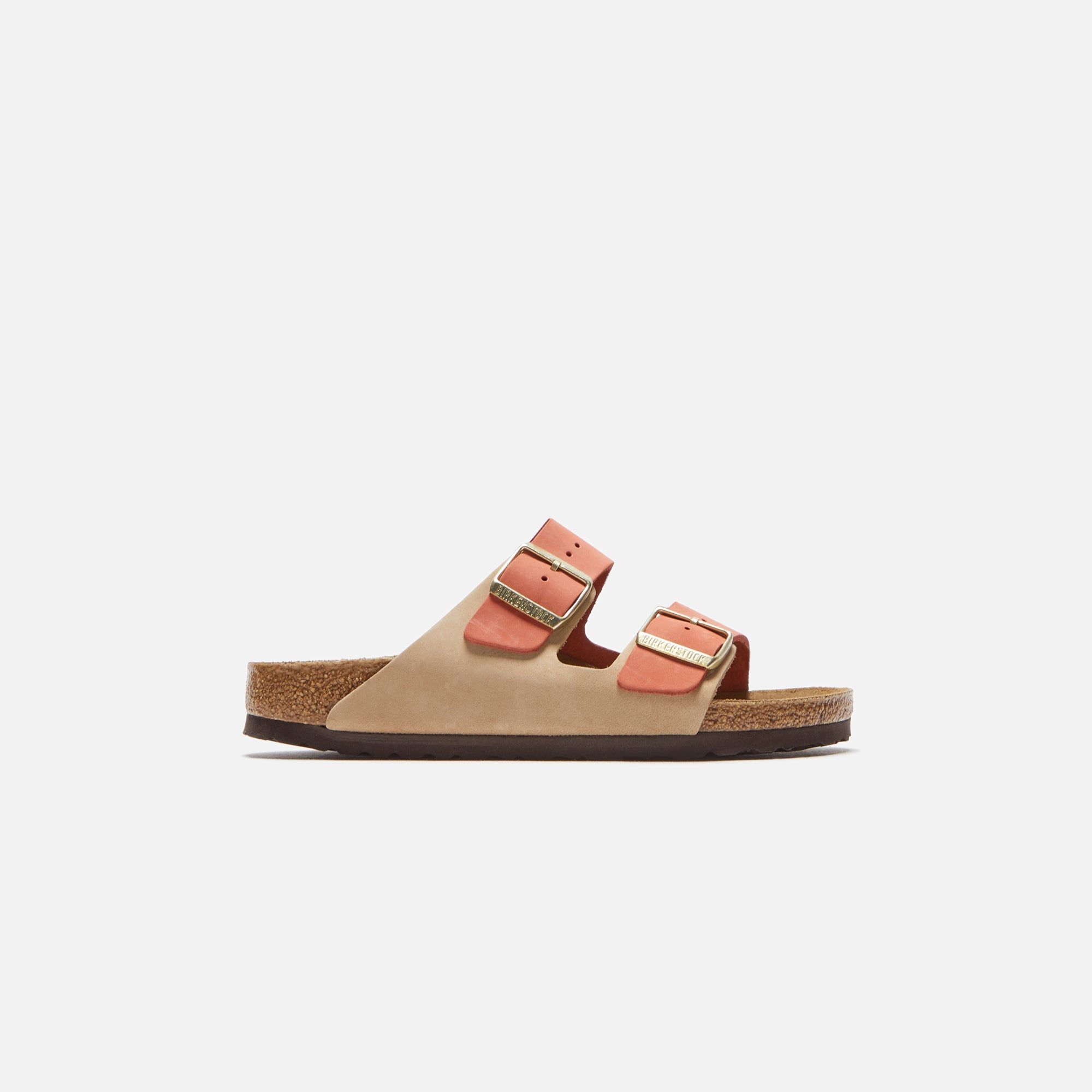 Birkenstock WMNS Arizona Nubuck - Sandcastle / Mars Red sold by Kith