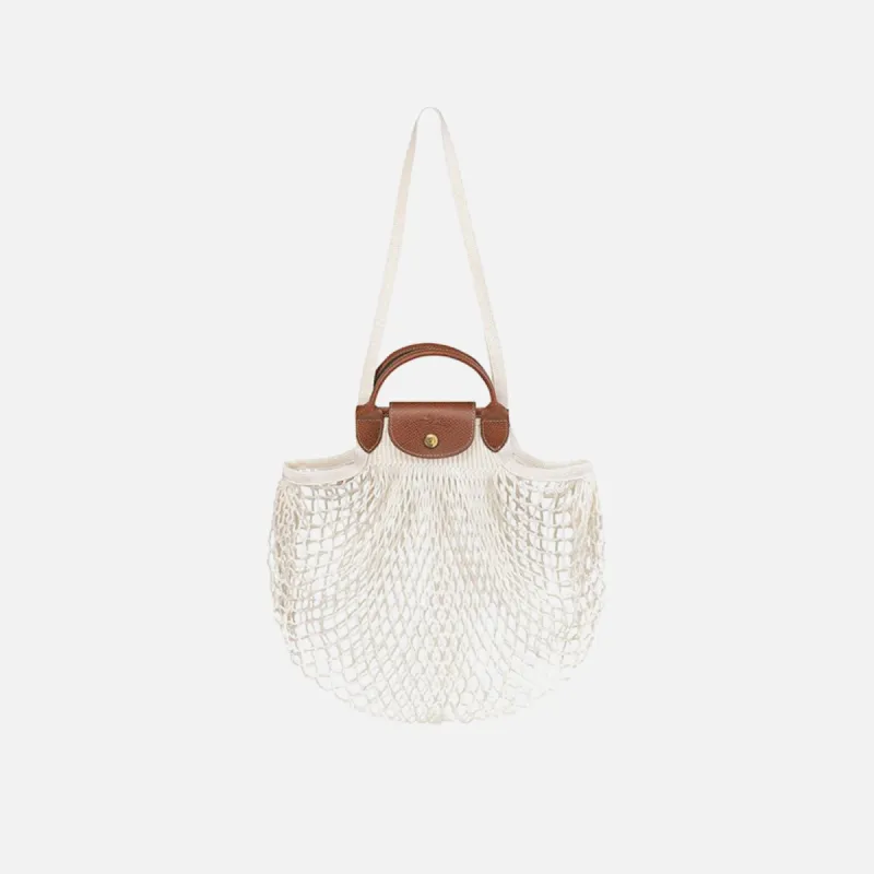 Longchamp Le Pliage Filet Knit Bag - Ecru made by Longchamp