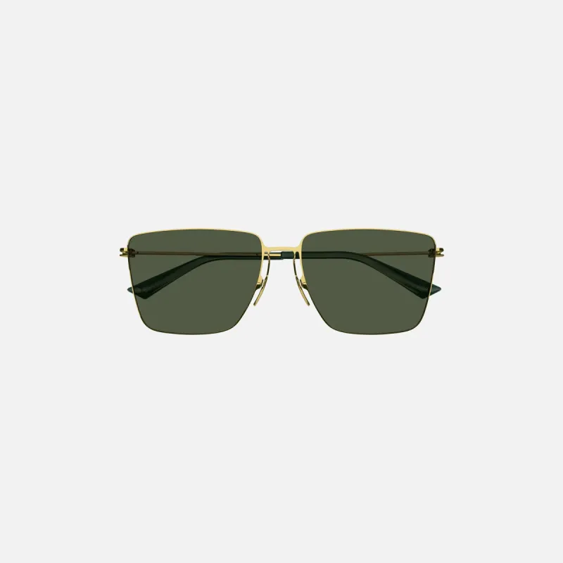 Bottega Veneta Metal Rimless Frame Sunglasses - Green sold by Kith