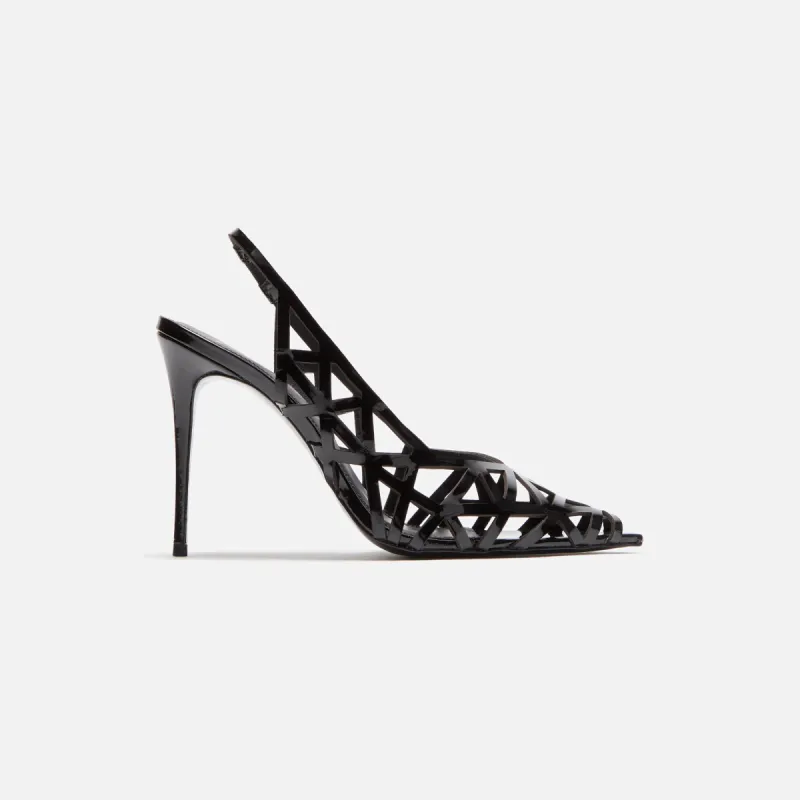 Black Suede Studio Idie 100 Slingback - Black Patent sold by Kith