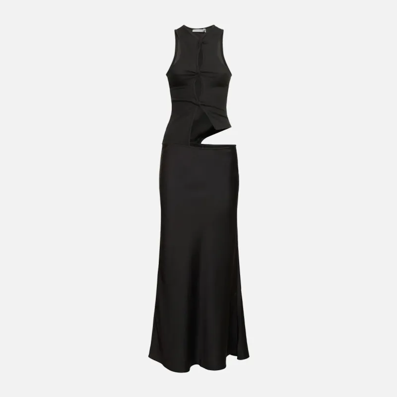 Christopher Esber Open Twist Satin Tank Dress - Black sold by Kith