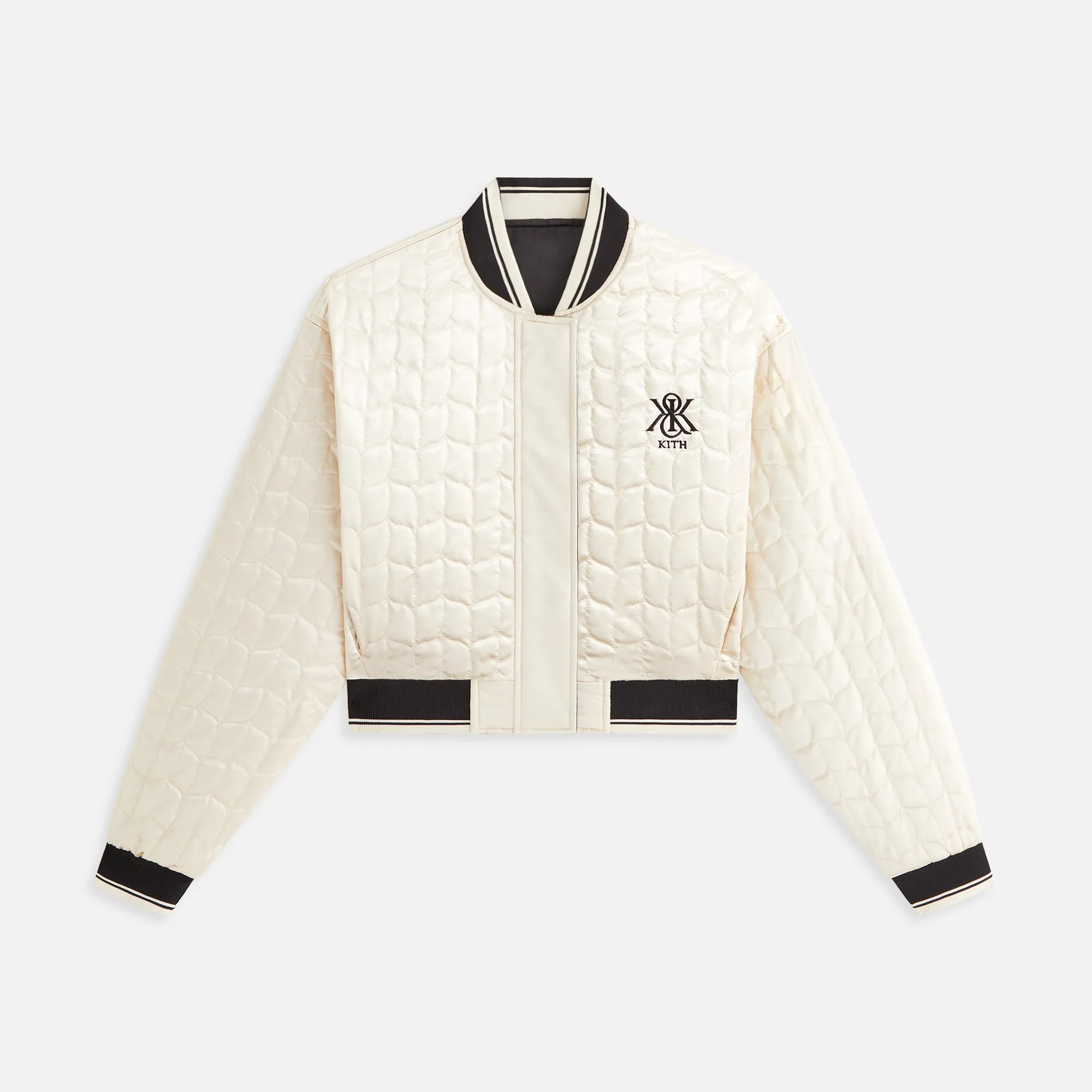 Kith Women Landry Cropped Satin Bomber - Black sold by Kith product image thumbnail 5