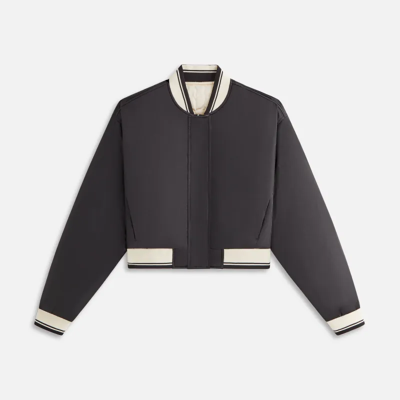 Kith Women Landry Cropped Satin Bomber - Black sold by Kith