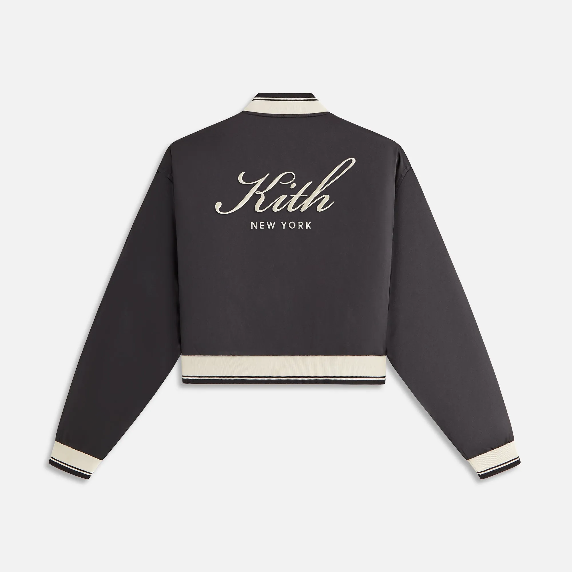 Kith Women Landry Cropped Satin Bomber - Black sold by Kith product image thumbnail 4