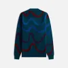 by Parra Colored Soundwave Knitted Polo Pullover - Green sold by Kith