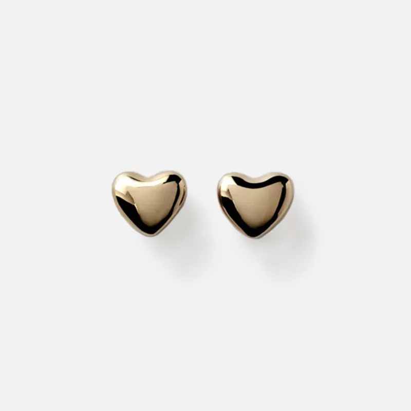 Annika Inez Voluptuous Heart Stud Earrings - Gold sold by Kith