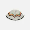 Casablanca Zig Zag Raffia Knit Crochet Bucket Hat - White sold by Kith