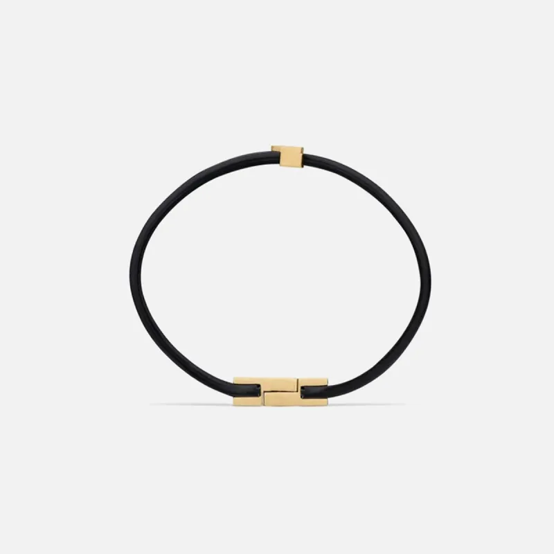 Saint Laurent Double-Strand Bracelet - Black sold by Kith