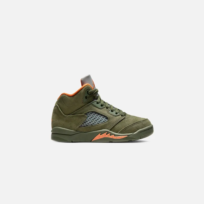 Jordan PS Air Jordan 5 Retro - Army Olive / Solar Orange sold by Kith