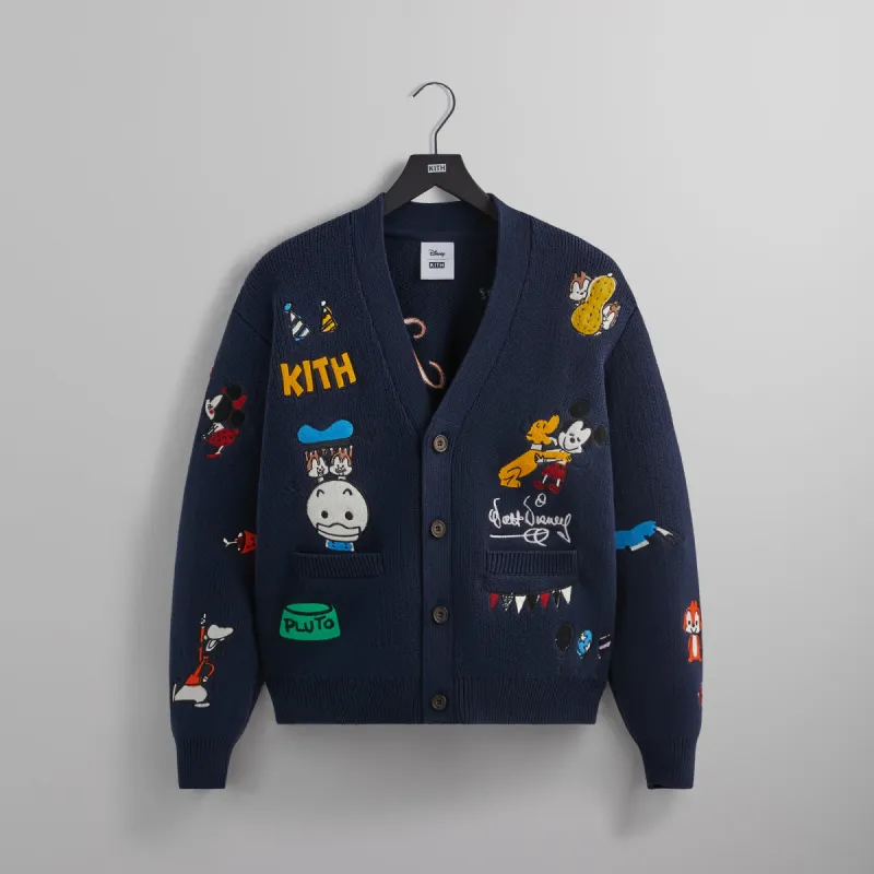 Disney | Kith for Mickey & Friends Chunky Yarn Cardigan - Nocturnal sold by Kith