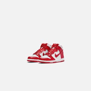 Nike GS Dunk High - White / University Red sold by Kith