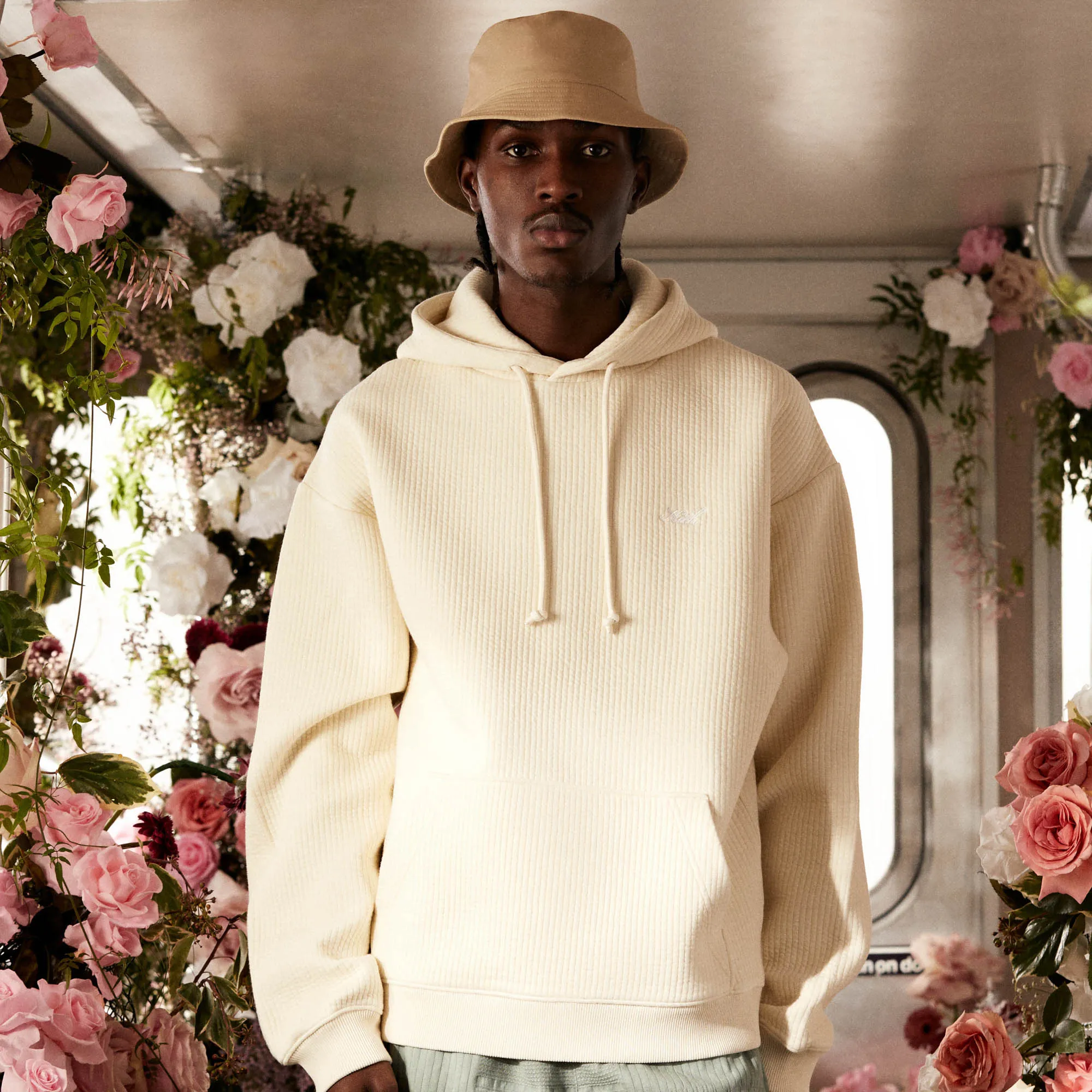 Kith Striped Interlock Williams III Hoodie - Rye sold by Kith product image thumbnail 2