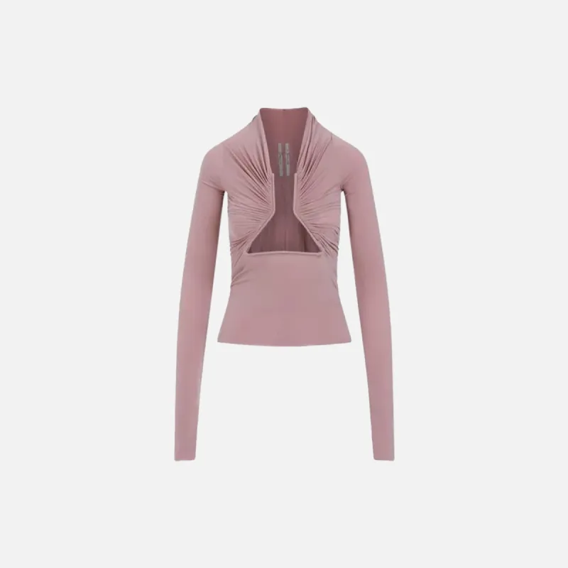 Rick Owens WMNS Long Sleeve Prong Tee - Dusty Pink sold by Kith