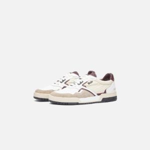 Rhude Racing Sneaker - White / Maroon / Beige sold by Kith