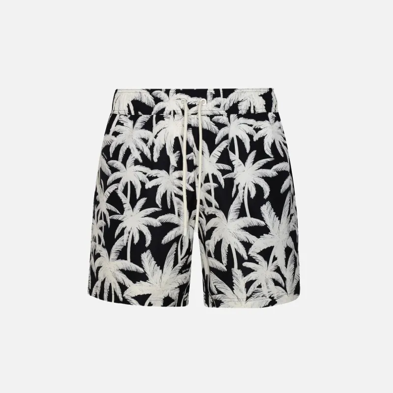 Palm Angels Palms Allover Swimshorts - Black / Off White sold by Kith