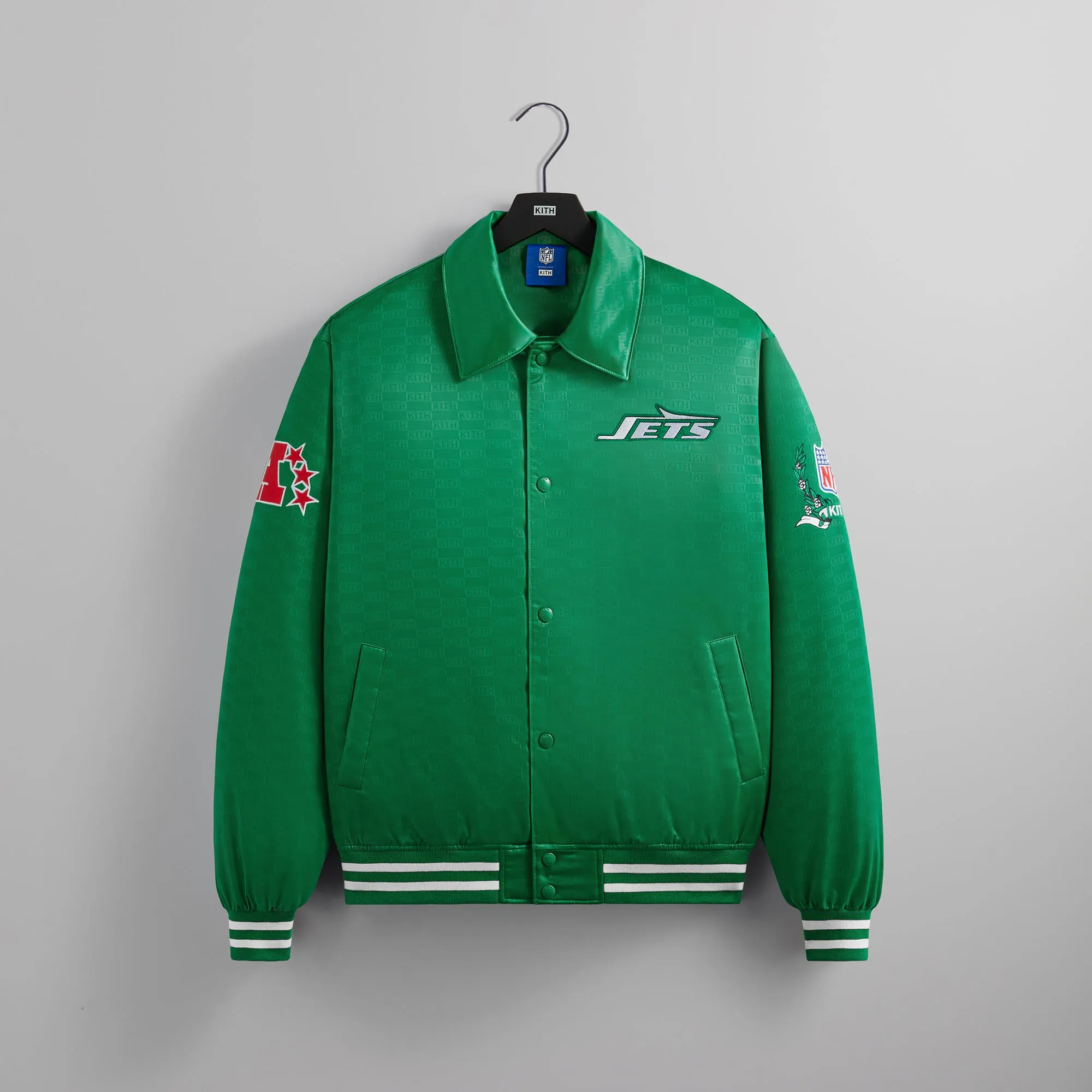 Kith for the NFL: Jets Satin Bomber Jacket - Luna sold by Kith